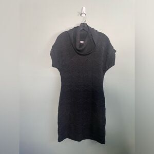 Calvin Klein Grey Cable Knit Cowl Neck Short Sleeve Sweater Dress SZ M